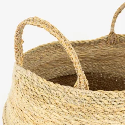 Cesta de fibras naturales Typha Rajad Ø30x38cm