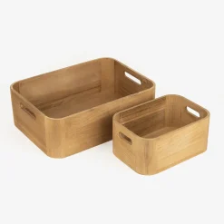 Cesta de madera Kiri 24x16x11cm