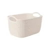 Cesta de polipropileno beige Badet 35x29x13cm