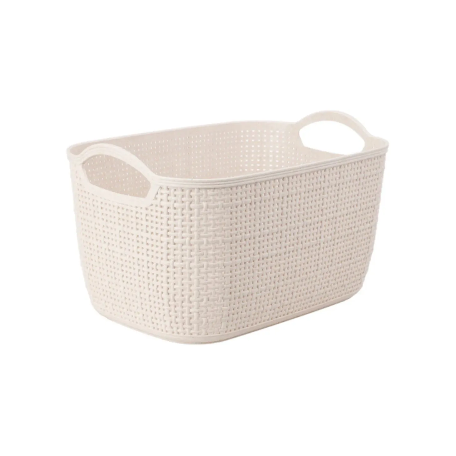 Cesta de polipropileno beige Badet 35x29x13cm