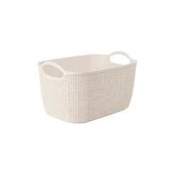 Cesta de polipropileno beige Badet 24x16x14cm