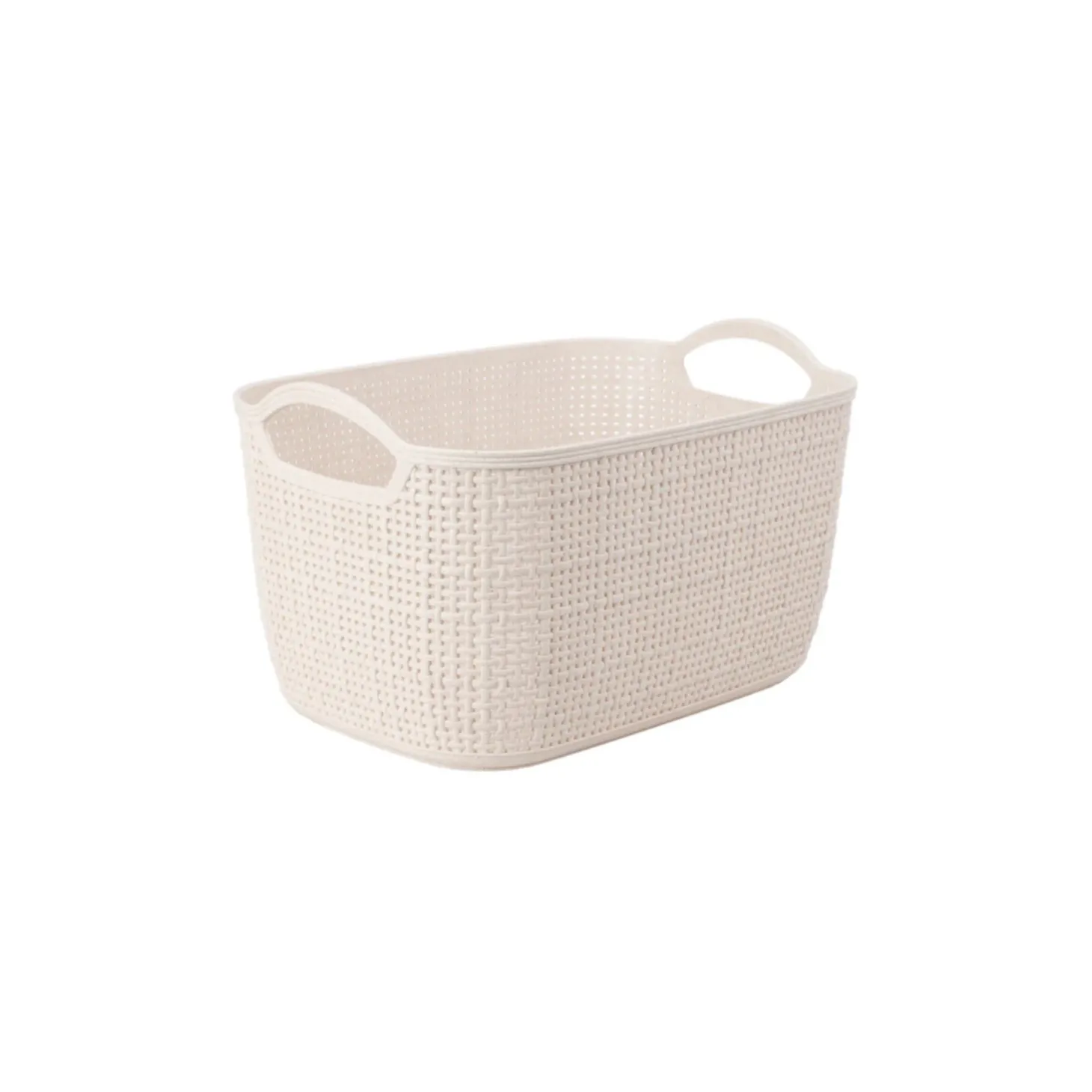 Cesta de polipropileno beige Badet 24x16x14cm