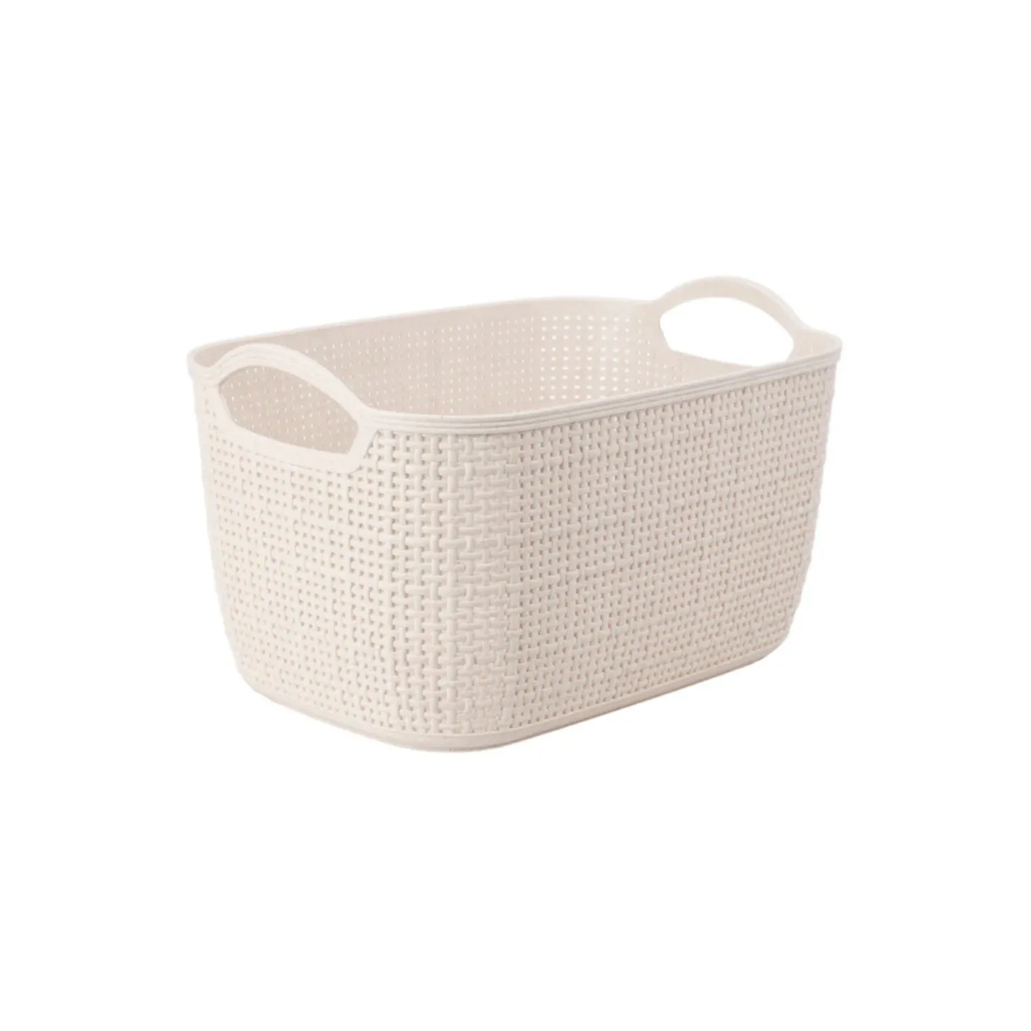 Cesta de polipropileno beige Badet 30x20x17cm