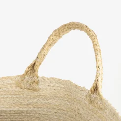 Cesta de yute blanca y natural Vide Ø35x33cm