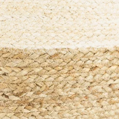 Cesta de yute blanca y natural Vide Ø35x33cm