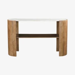 Consola de madera de mango y mármol Varsovia 135x40x80cm Clau&Chloe
