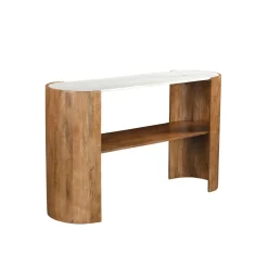 Consola de madera de mango y mármol Varsovia 135x40x80cm Clau&Chloe