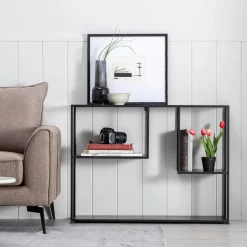 Consola de metal negro Calista 100x26x75cm