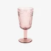 Copa de cristal rosa Aliss Ø8x17cm