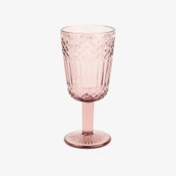 Copa de cristal rosa Aliss Ø8x17cm
