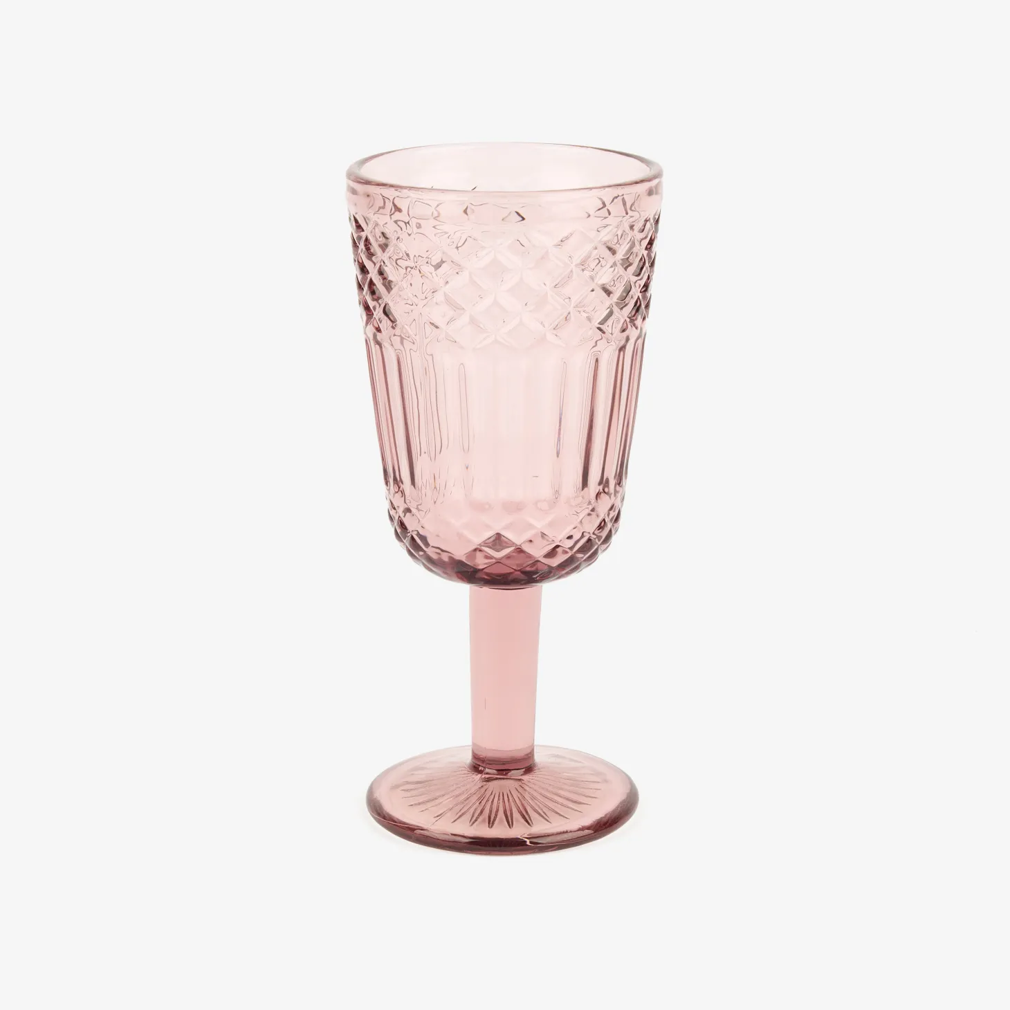 Copa de cristal rosa Aliss Ø8x17cm