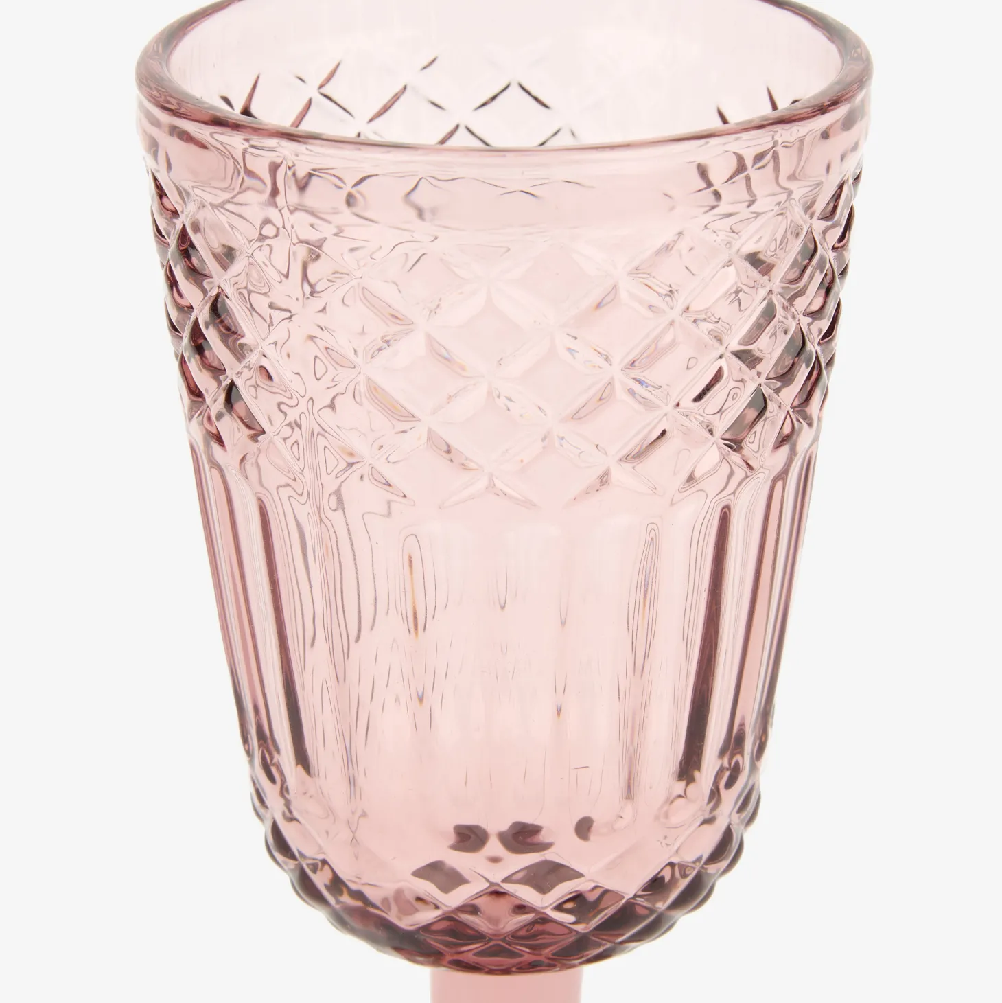 Copa de cristal rosa Aliss Ø8x17cm