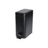 Cubo baño con pedal de metal negro 5L