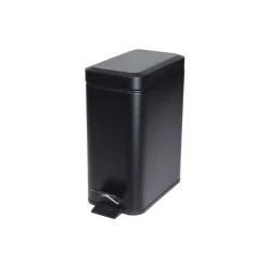 Cubo baño con pedal de metal negro 5L
