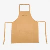 Delantal de cocina de algodón mostaza 80x70cm