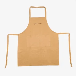 Delantal de cocina de algodón mostaza 80x70cm