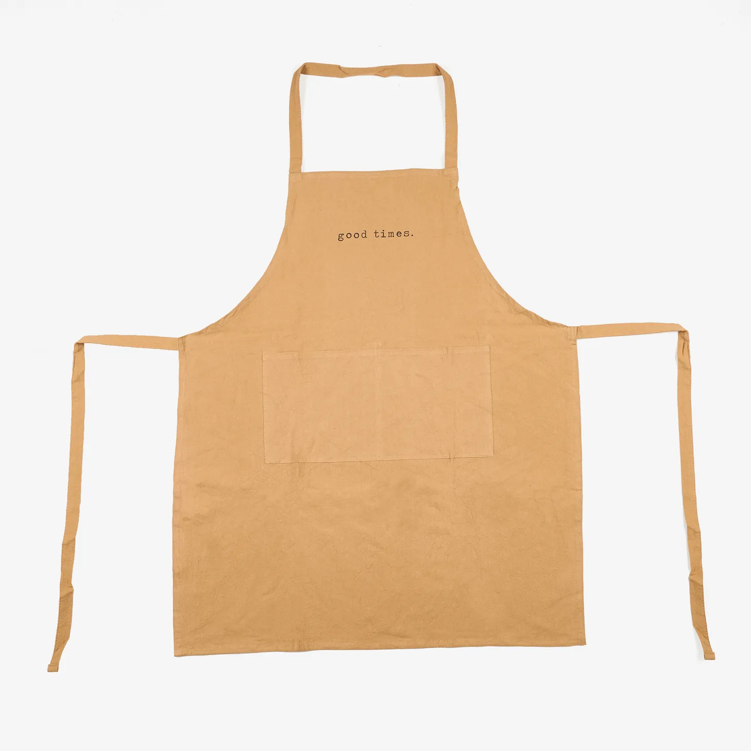 Delantal de cocina de algodón mostaza 80x70cm