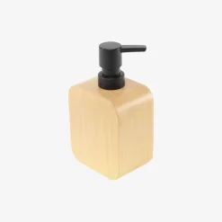 Dispensador de jabón de baño de resina efecto madera Mel 16,5cm