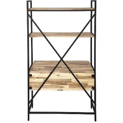 Escritorio con estantería de madera de acacia Aura 90x51x180cm