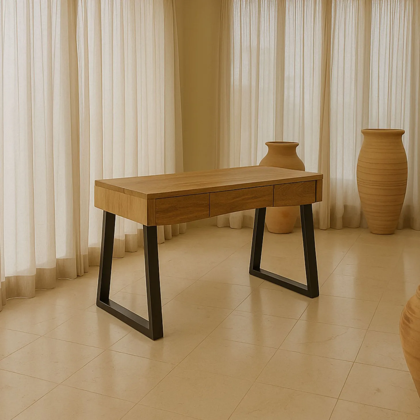 Escritorio de madera de acacia Jaipur 120x60x80cm