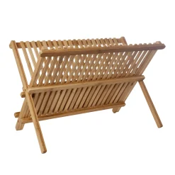 Escurreplatos plegable de bambú 42x32x26cm