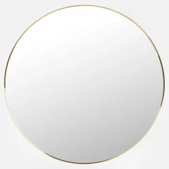 Espejo de pared redondo de metal dorado Orión Ø76cm