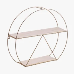 Estante doble de acero y madera Gold 50x40x12cm