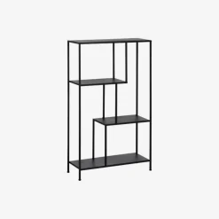 Estantería de metal negro Calista 65x25x110cm