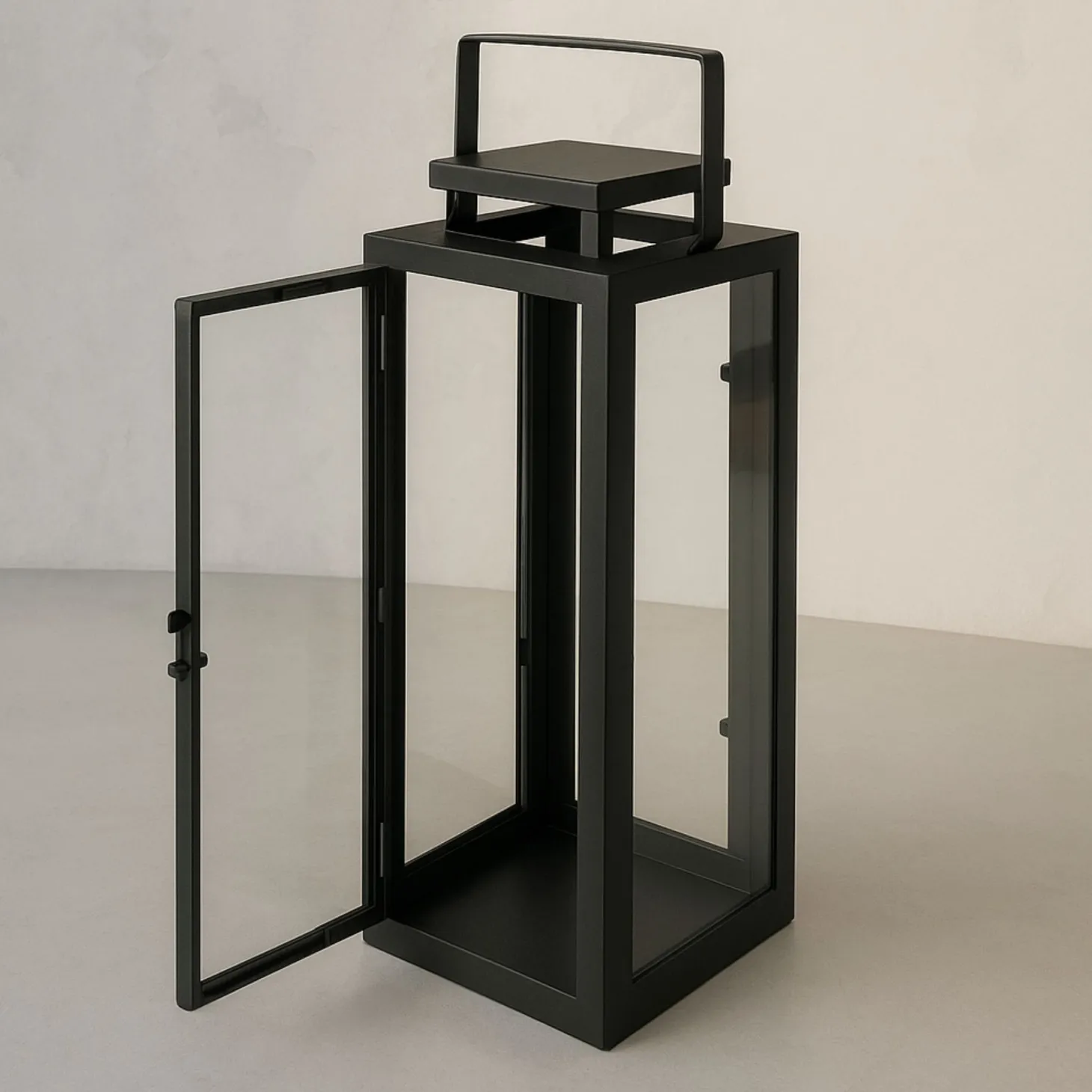 Farol de metal negro Calin 35cm