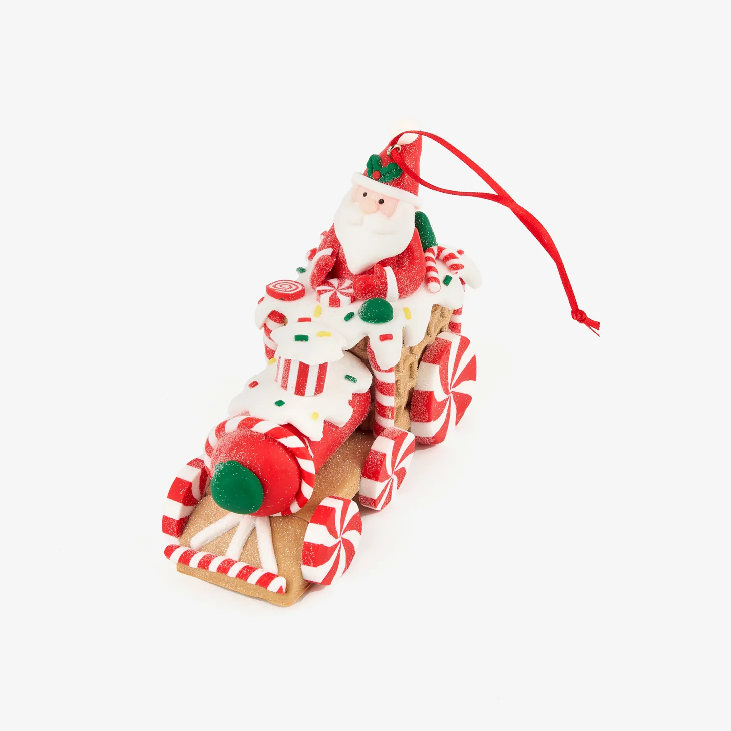 Figura decorativa de dolomita Santa Claus en tren 10,5cm