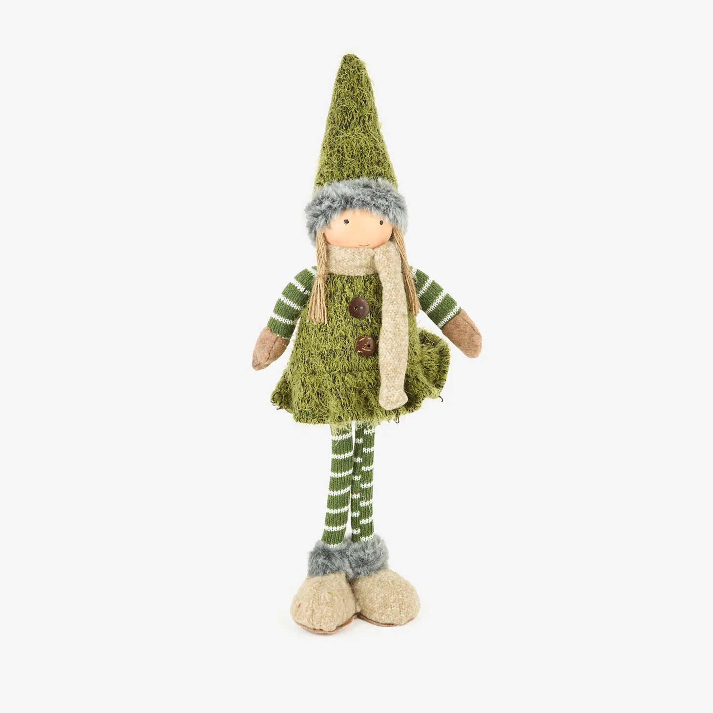 Figura decorativa Muñeca de pie verde 45cm