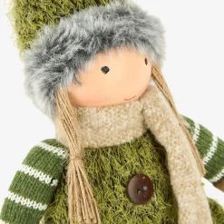 Figura decorativa Muñeca de pie verde 45cm