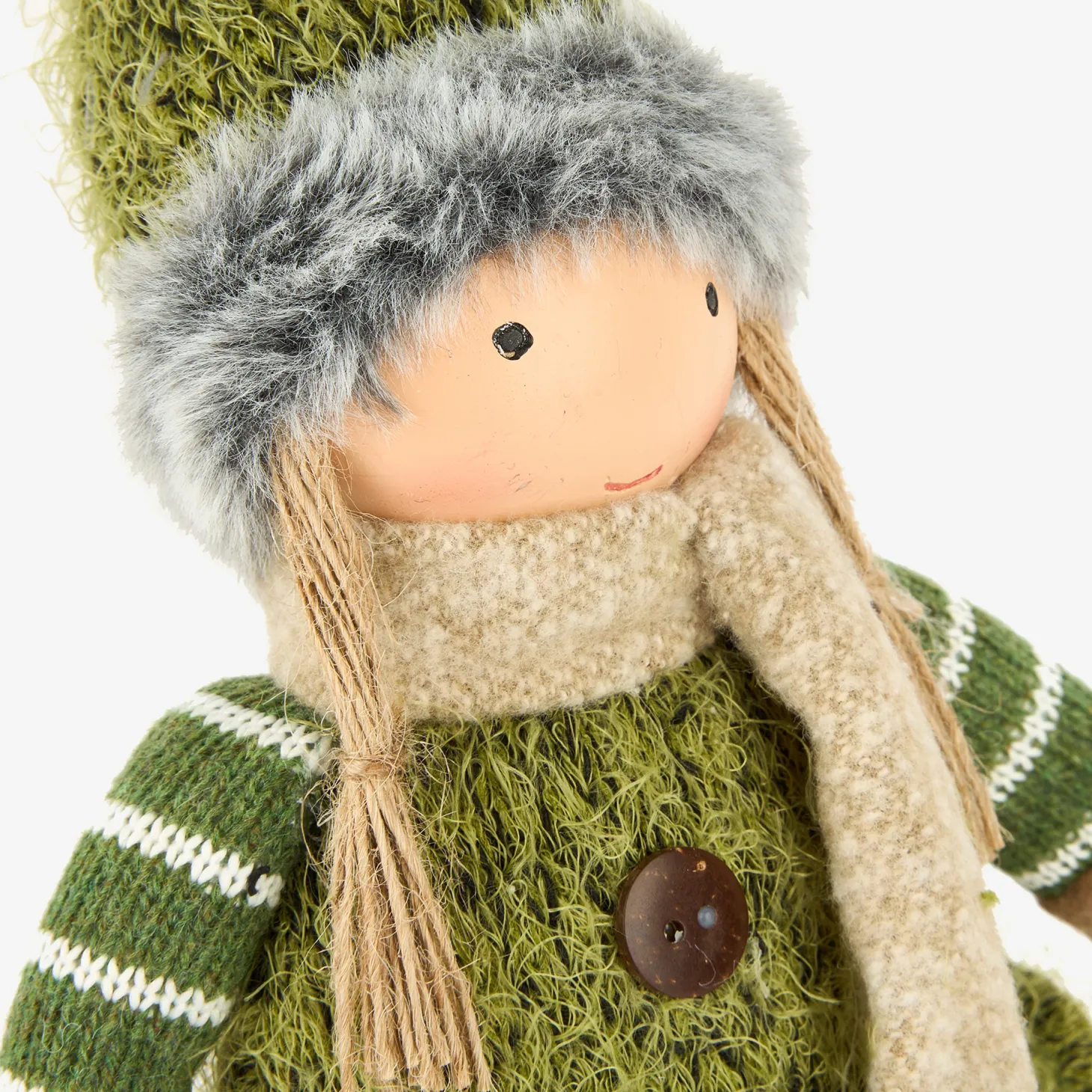 Figura decorativa Muñeca de pie verde 45cm