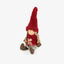 Figura decorativa Muñeca sentada con gorro 28cm