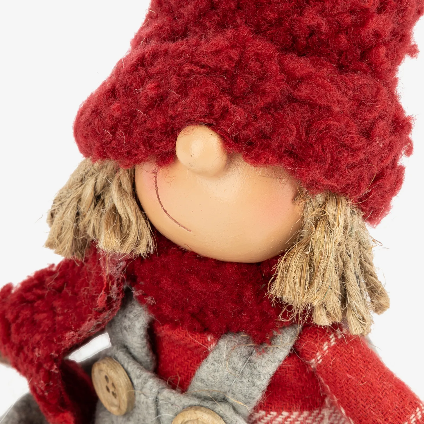 Figura decorativa Muñeco sentado con gorro 28cm