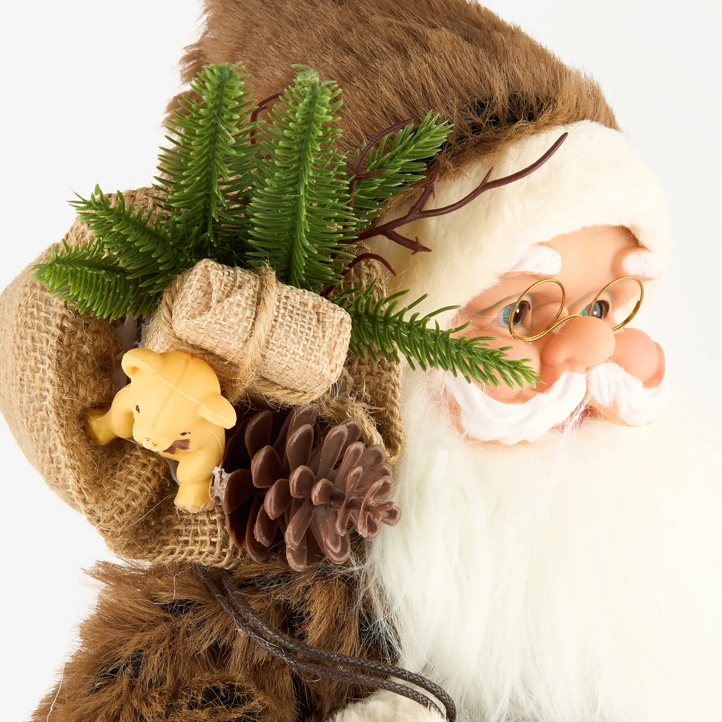 Figura decorativa Santa Claus con bolsa de regalos y trineo 60cm