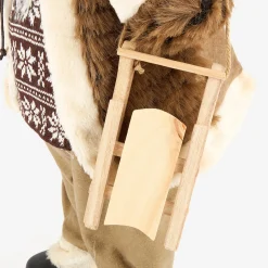 Figura decorativa Santa Claus con bolsa de regalos y trineo 60cm