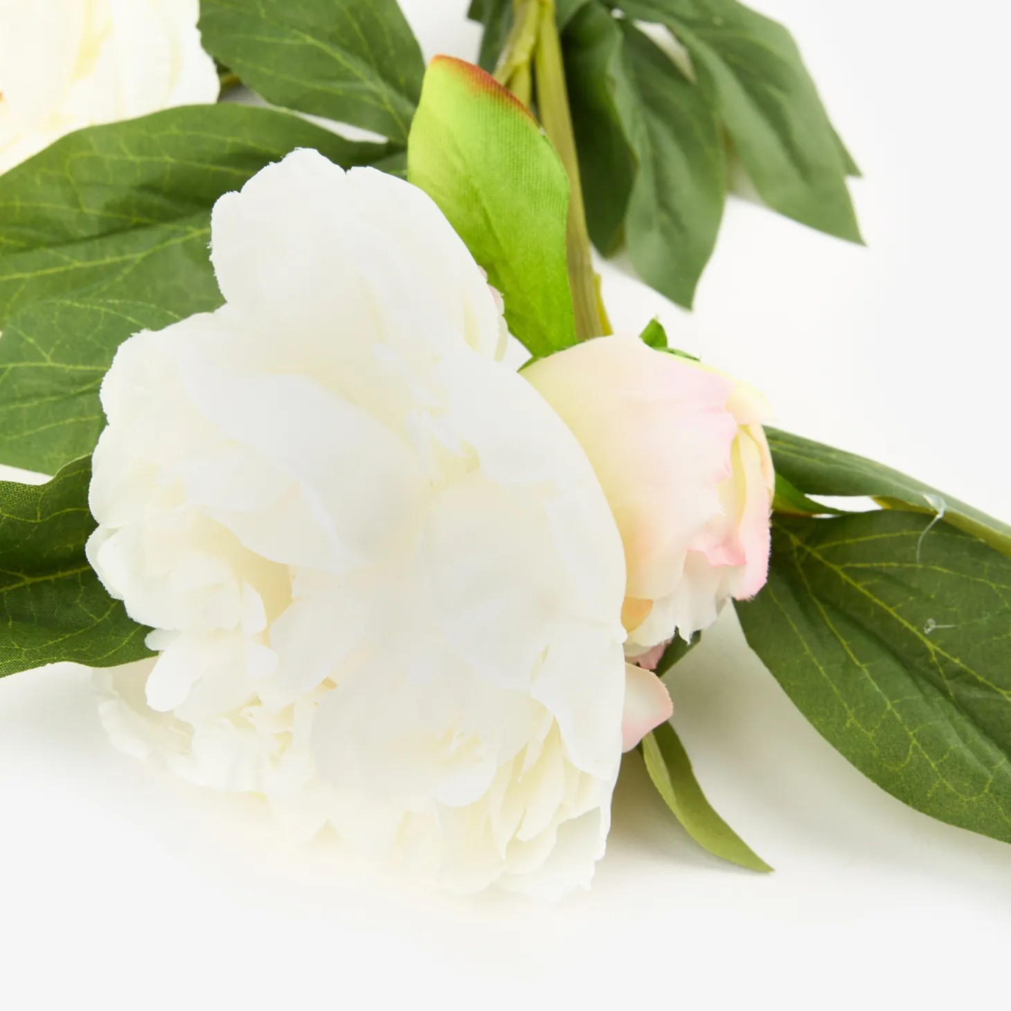 Flor artificial peonia blanca 72cm