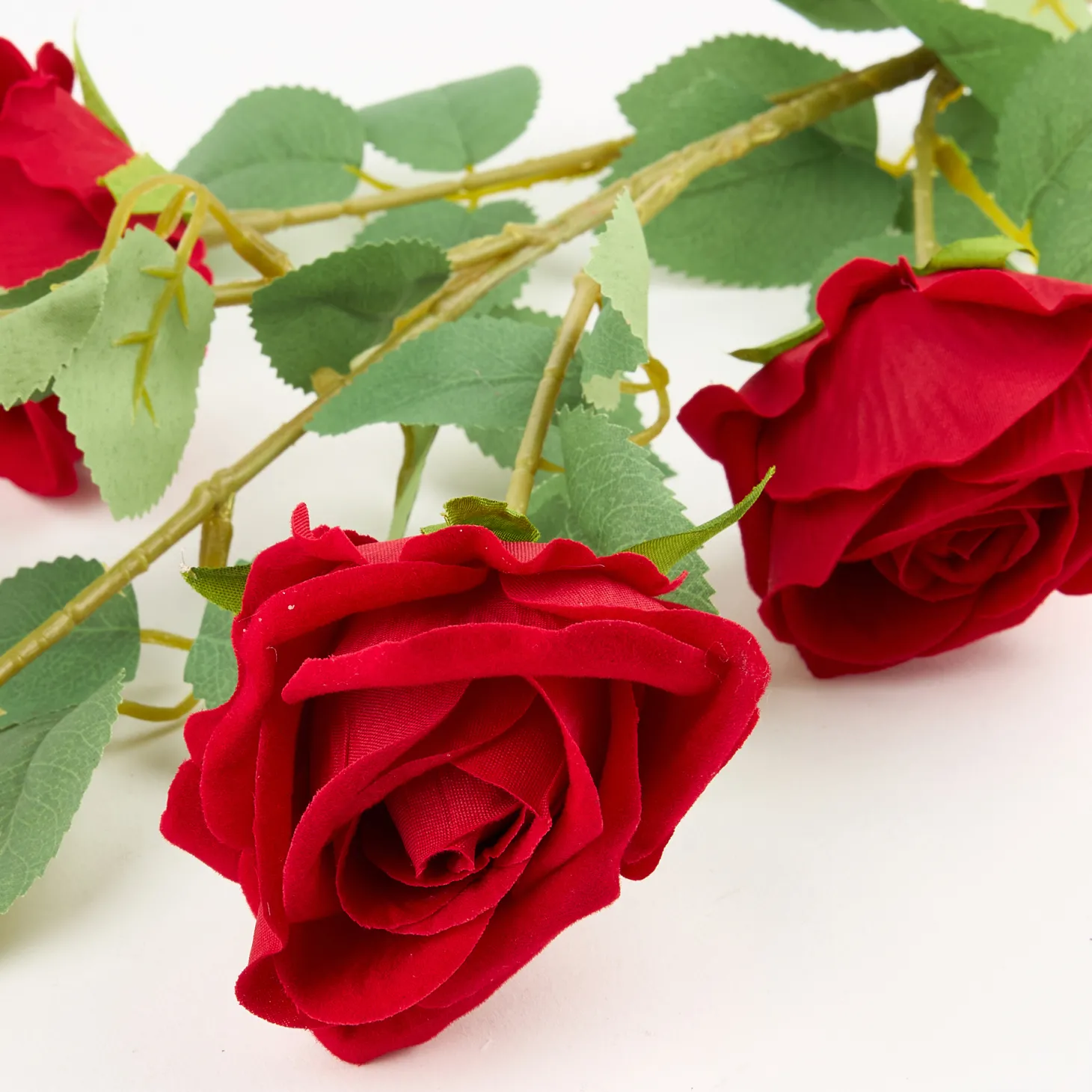 Flor artificial rosa roja 86cm