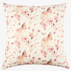 Funda de cojín de algodón cuadrada rosa Florisa 45x45cm