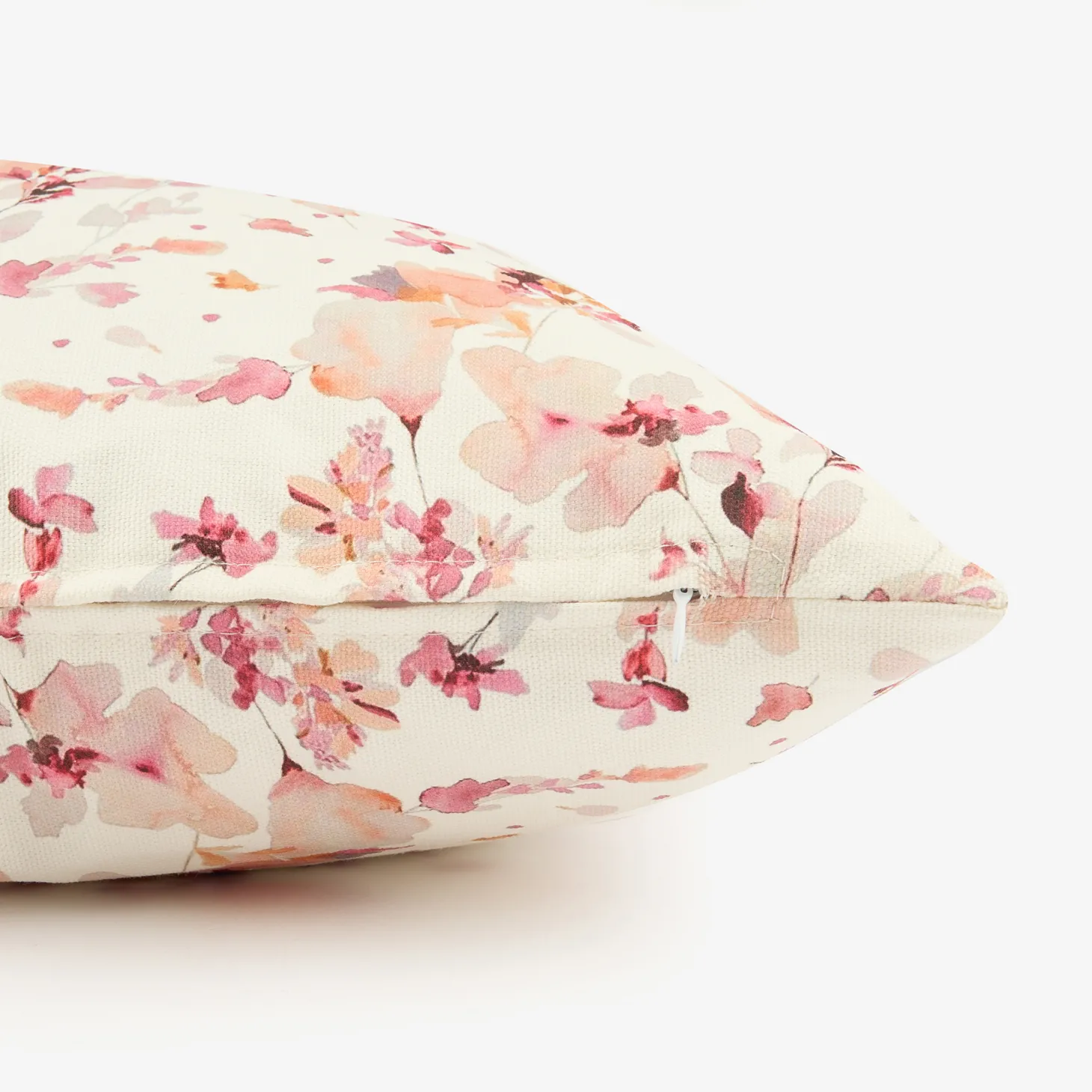 Funda de cojín de algodón cuadrada rosa Florisa 45x45cm