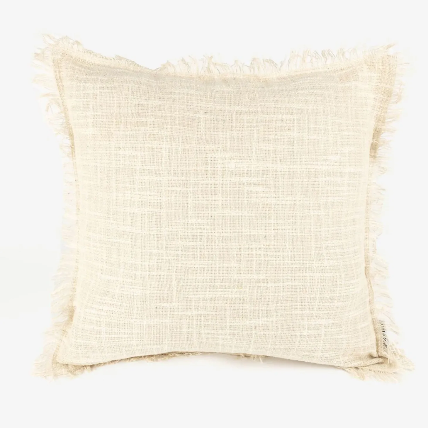 Funda de cojín de algodón con flecos Cuzco 45x45cm
