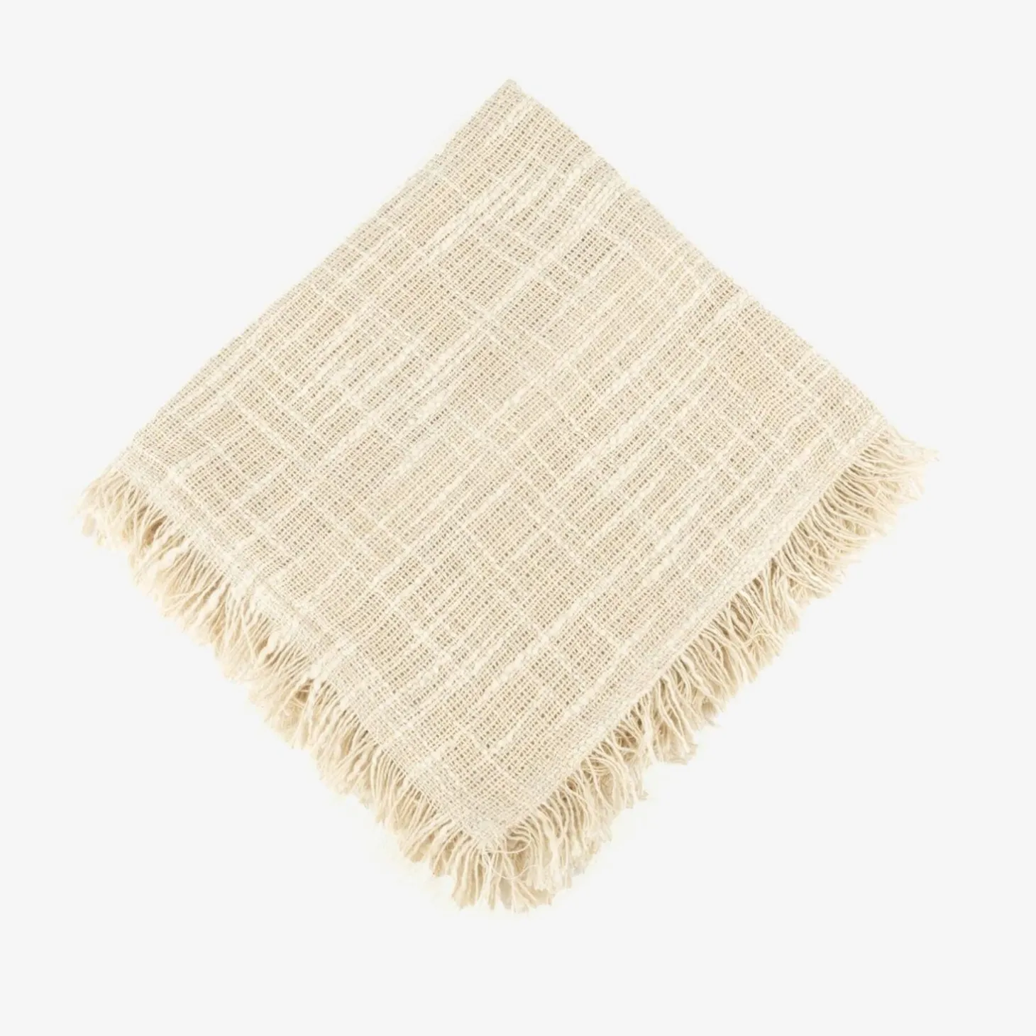 Funda de cojín de algodón con flecos Cuzco 45x45cm