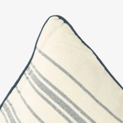 Funda de cojín de algodón con rayas azules Niza 45x45cm