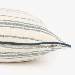 Funda de cojín de algodón con rayas azules Niza 45x45cm
