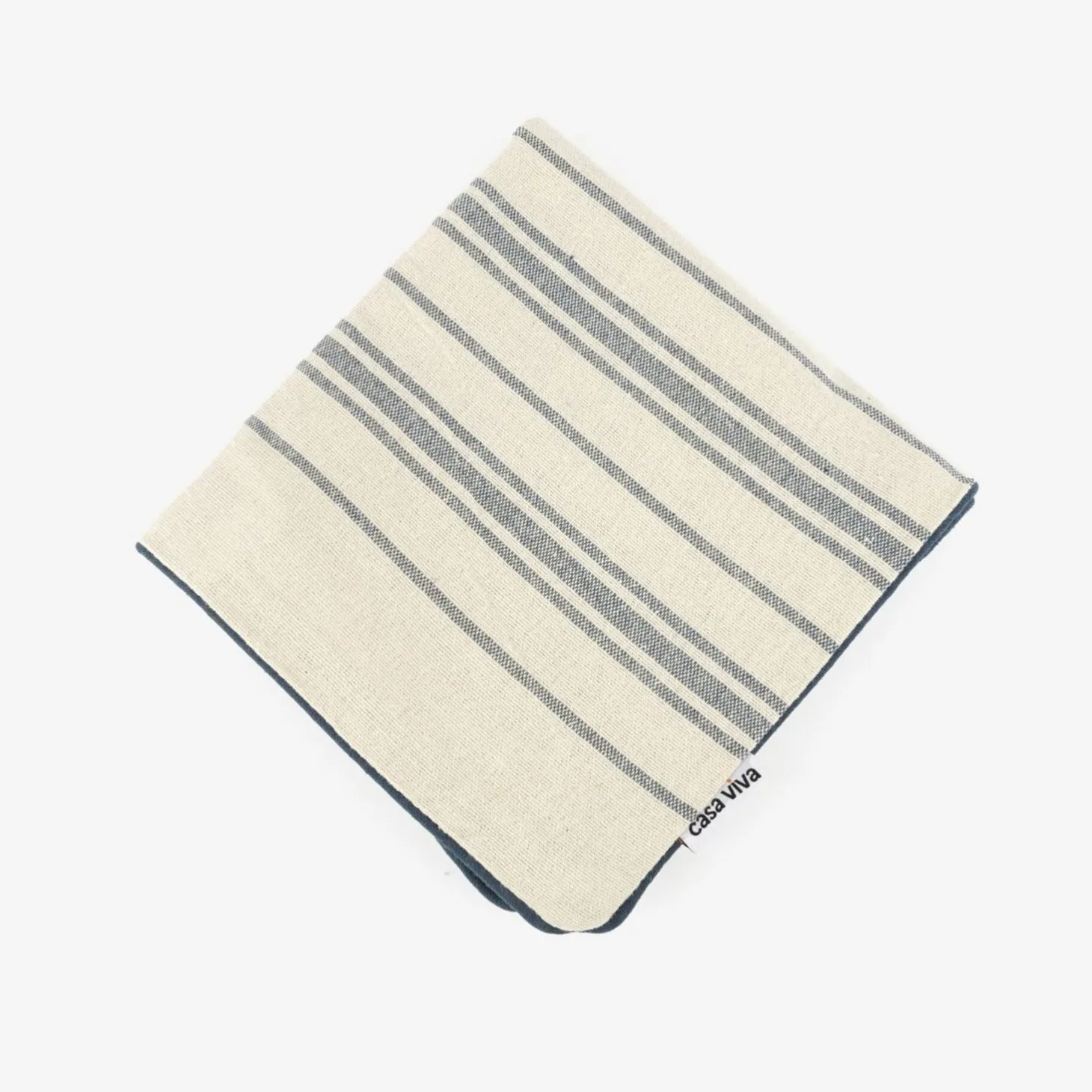 Funda de cojín de algodón con rayas azules Niza 45x45cm