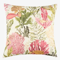 Funda de cojín de algodón cuadrada Coralia 45x45cm