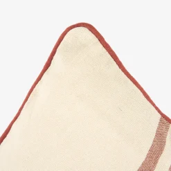 Funda de cojín de algodón rayas cobre Niza 45x45cm