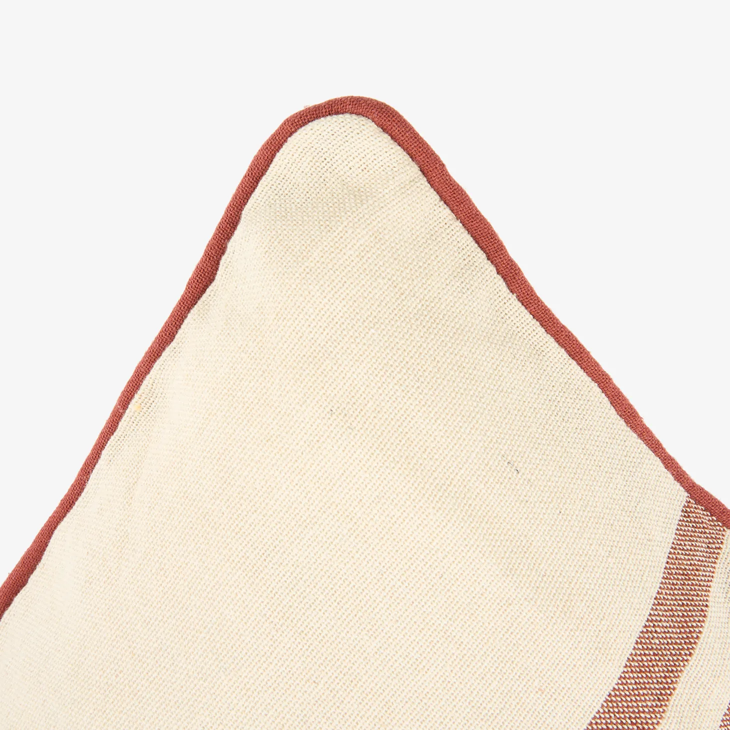 Funda de cojín de algodón rayas cobre Niza 45x45cm