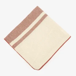 Funda de cojín de algodón rayas cobre Niza 45x45cm